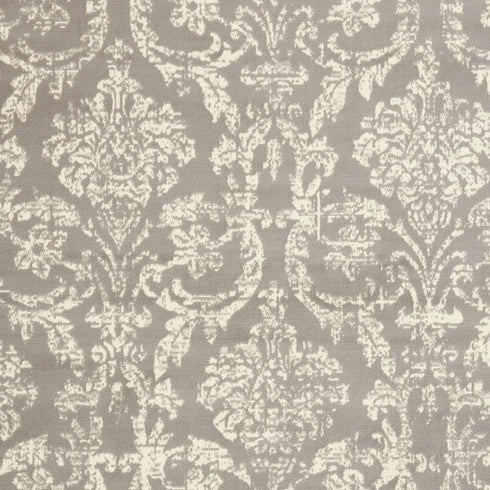 2' X 4' Gray Damask Power Loom Area Rug